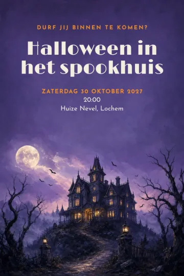 Uitnodiging Halloween, ontwerp Spookhuis